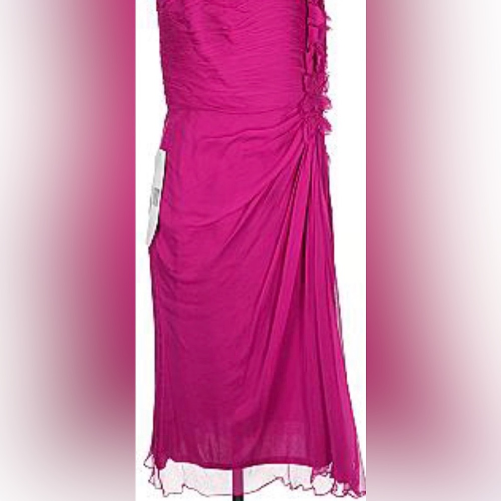 One-Shoulder Tadashi Collection Saks Fifth Avenue Pink Dress Cocktail Sz 12 NWT - Picture 11 of 15